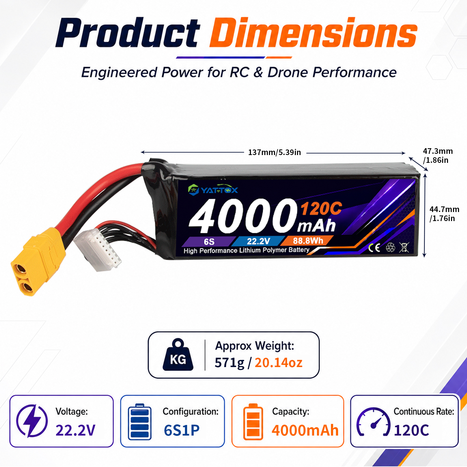 4000mAh 4S 14.8V 35C LiPo Battery 4000mAh 4S 14.8V 35C LiPo Battery