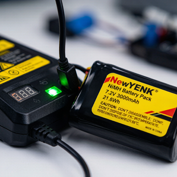 NewYENK NiMH battery pack being charged with hobby charger