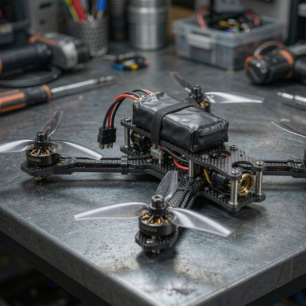 FPV drone with a high-discharge LiPo battery pack